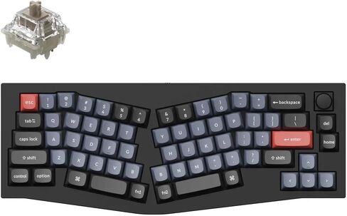 Keychron Q8 Wired Custom Mechanical Keyboard with Knob, 65% Alice Layout QMK/VIA Programmable, Hot-swappable Gateron Baby Raccoon Linear Switch, Double Gasket Compatible with Mac Windows Linux (Black) in Kuwait
