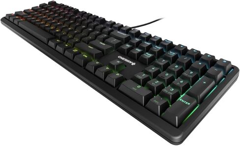 لوحة مفاتيح ميكانيكية Cherry MX RGB مع مفاتيح MX Red Silent Gold-Crosspoint Key للكاتبين والمبرمجين والمبدعين والمبرمجين والعمل في المكتب أو في المنزل G80-3000N RGB (الحجم الكامل)، أسود (متجدد) in Kuwait