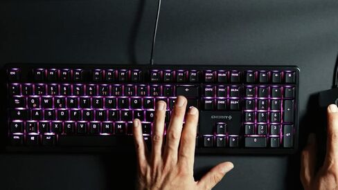 لوحة مفاتيح ميكانيكية Cherry MX RGB مع مفاتيح MX Red Silent Gold-Crosspoint Key للكاتبين والمبرمجين والمبدعين والمبرمجين والعمل في المكتب أو في المنزل G80-3000N RGB (الحجم الكامل)، أسود (متجدد) in Kuwait