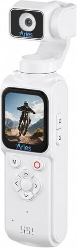 Aries Ultra HD 4K Pocket Gimbal Vlogging Camera with 3-Axis Stabilization, 330° Face Tracking, WiFi Sharing, 1.7" Touchscreen, Portable Handheld Camera for YouTube, TikTok & Travel Vlogs (Pink) in Kuwait