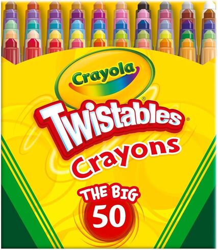 Crayola Mini Twistables Crayons for Kids (50ct), Arts & Crafts Supplies, Toddler Crayons for Coloring Books, Easter Basket Stuffer for Kids, Gifts in Kuwait