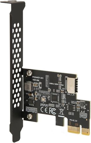 Yinhing PCIe إلى Type E PCIe إلى USB C USB C X1 3.2 بطاقة توسيع 5 جيجابت في الثانية عالية السرعة من النوع E 20PIN لسطح المكتب تدعم الاتصال الأمامي PCI Gen (X1 USB3.2) in Kuwait