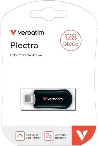 محرك أقراص فلاش فيرباتيم بليكترا USB-C أسود 128 جيجابايت، W129015934 (أسود 128 جيجابايت) in Kuwait