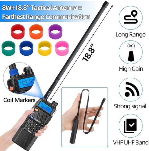 BAOFENG UV-5R Ham Radio 8W Handheld Upgrade Long Range UV5R 3800mAh Rechargeable Walkie Talkies M-5R 5RM Tactical Two Way Radio with Programming Cable and Earpiece for Hunting Survival Gear,2 Pack in Kuwait