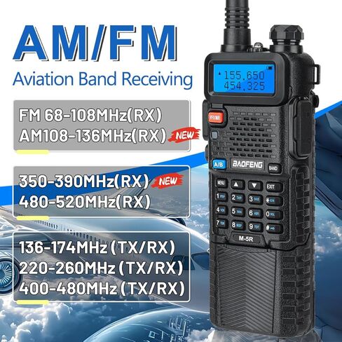 BAOFENG UV-5R Ham Radio 8W Handheld Upgrade Long Range UV5R 3800mAh Rechargeable Walkie Talkies M-5R 5RM Tactical Two Way Radio with Programming Cable and Earpiece for Hunting Survival Gear,2 Pack in Kuwait