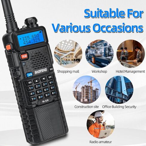 BAOFENG UV-5R Ham Radio 8W Handheld Upgrade Long Range UV5R 3800mAh Rechargeable Walkie Talkies M-5R 5RM Tactical Two Way Radio with Programming Cable and Earpiece for Hunting Survival Gear,2 Pack in Kuwait