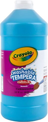 Crayola Washable Tempera Paint For Kids, Turquoise Paint, Classroom Supplies, Non Toxic, 32 Oz Squeeze Bottle in Saudi Arabia