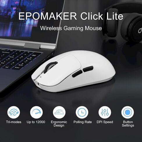 ماوس MageGee لاسلكي ثلاثي الأوضاع، تصميم مريح مع DPI قابل للتعديل، مستقبل USB وتوافق بلوتوث، مريح للمكتب والألعاب in Kuwait
