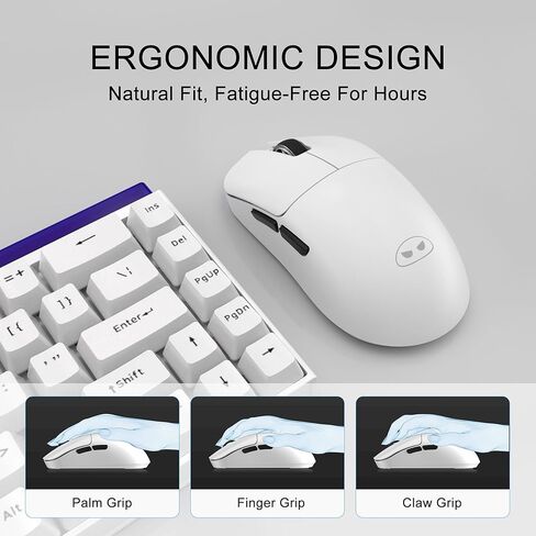 ماوس MageGee لاسلكي ثلاثي الأوضاع، تصميم مريح مع DPI قابل للتعديل، مستقبل USB وتوافق بلوتوث، مريح للمكتب والألعاب in Kuwait