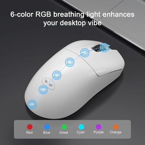 ماوس MageGee لاسلكي ثلاثي الأوضاع، تصميم مريح مع DPI قابل للتعديل، مستقبل USB وتوافق بلوتوث، مريح للمكتب والألعاب in Kuwait