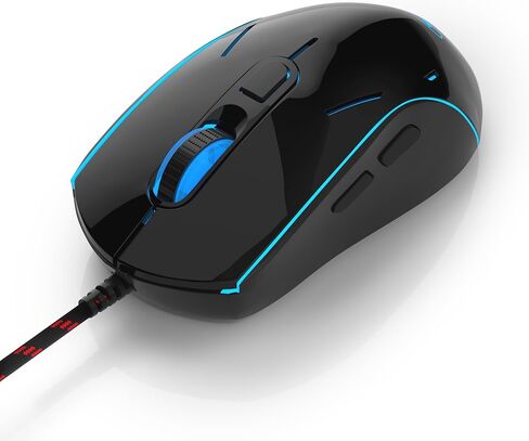 Wired Gaming Mouse, Ergonomic USB Optical Mouse with 7 Colors Breathing LED Backlit, 6 Adjustable Speed Levels from 600 to 3200 for Laptop PC in Kuwait