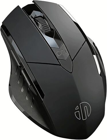 Rechargeable Wireless Mouse, 2.4G Ergonomic Gaming Mouse with Silent Click, 500mAh Battery, 2400 DPI Adjustable, 6 Buttons, Black (PM6 Black) in Kuwait