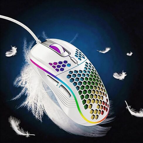 【 Mouse Shortcut Key-59 inch Cable Length 】 2026 Performance Optical Mouse for Wired Gaming - RGB Light Effect -7200 DPI Optical Sensor - Easy USB Connection - Precise Control in Kuwait