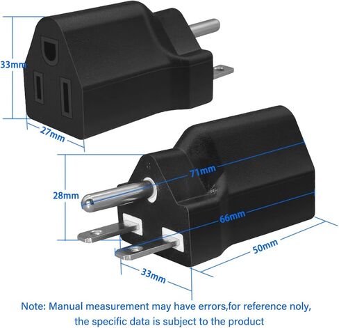 3 قطع NEMA 6-15P إلى 5-15R محول الطاقة، 15A 125V، محول منفذ التوصيل الصناعي عالي التحمل مع اتصال مؤرض in Kuwait