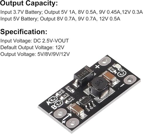 10Pcs Mini Boost Module 3.7V to 5V/8V/9V/12V Step Up Board 1.5A with LED Indicator DIY Voltage Multi-Function DC-DC Boost Converter Module 3.7V to 12V in Kuwait