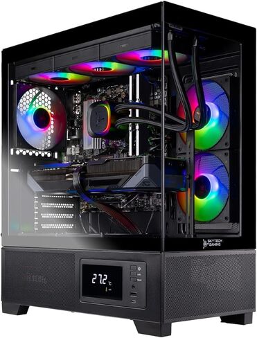 Skytech Gaming Azure 3 Plus Gaming PC, AMD Ryzen 7 7700X 4.5GHz, NVIDIA RTX 5070 12GB, 1TB Gen4 NVMe SSD, 32GB DDR5 RAM 5600, 850W Gold ATX 3 PSU, 360 ARGB AIO, Wi-Fi, Win 11, Desktop in Kuwait
