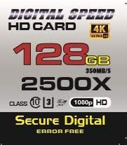الذاكرة 128 جيجابايت 2500X احترافية عالية السرعة 350 ميجابايت/ثانية خالية من الأخطاء (SDHC) in Kuwait