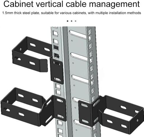 4pcs Metal Vertical Cable Manager D-Ring Hooks, for Network Server Rack Cabinet,Set Hooks for Network Patch Cables, Fiber Optic, Power Cord,netcable,Comes with 8pcs Cage Nuts & Screws,20 Cable Ties in Kuwait