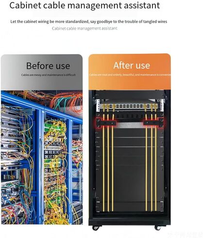 4pcs Metal Vertical Cable Manager D-Ring Hooks, for Network Server Rack Cabinet,Set Hooks for Network Patch Cables, Fiber Optic, Power Cord,netcable,Comes with 8pcs Cage Nuts & Screws,20 Cable Ties in Kuwait