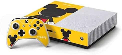 غلاف Skinit المخصص للألعاب متوافق مع وحدة تحكم Xbox One S وحزمة وحدة التحكم - تصميم مرخص رسميًا من Disney Mickey Mouse Backwards in Kuwait