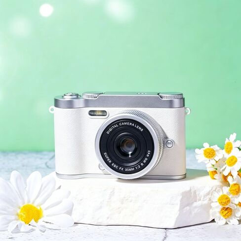 Digital Camera, UHD 4K 64MP Point and Shoot Digital Cameras with 32GB SD Card and 16X Digital Zoom Anti Shake, for Kids, Teens, Adult, Gifts -White. in Kuwait