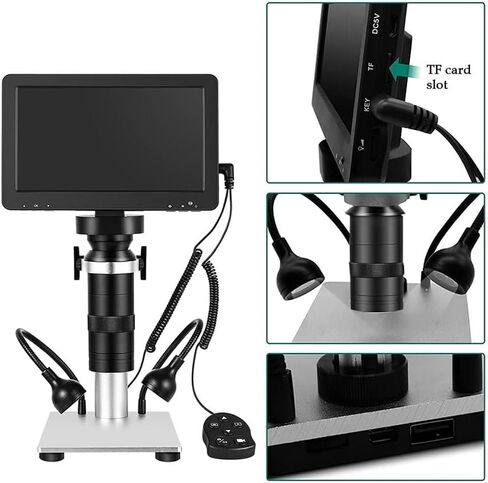 مجهر إلكتروني 1200X 1080P USB مجهر إلكتروني عالي الوضوح 7 بوصة شاشة LCD كبيرة، DM9S in Kuwait