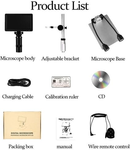 مجهر إلكتروني 1200X 1080P USB مجهر إلكتروني عالي الوضوح 7 بوصة شاشة LCD كبيرة، DM9S in Kuwait