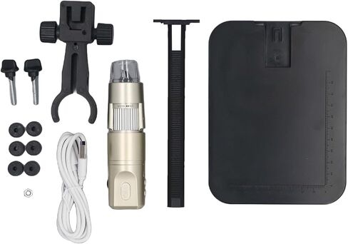 Pomya WiFi Digital Microscope 1600X 1080P, USB Wireless Microscope Camera with Adjustable Stand, 8 LED Lights, Rechargeable, for Android OS X in Kuwait