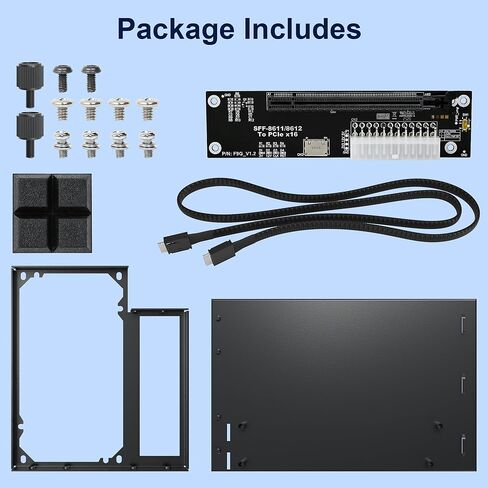 PCIe 4.0 x4 64Gbps eGPU Dock with 39.4in SFF-8611 OCuLink Cable, OCuLink SFF-8612 8311 to PCIe x16 External GPU Dock for Laptop & Mini PC, External gpu Enclosure Supports External Graphics Card in Kuwait