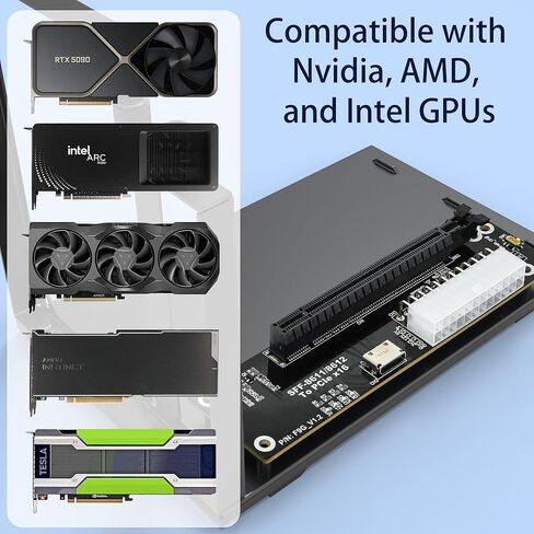 PCIe 4.0 x4 64Gbps eGPU Dock with 39.4in SFF-8611 OCuLink Cable, OCuLink SFF-8612 8311 to PCIe x16 External GPU Dock for Laptop & Mini PC, External gpu Enclosure Supports External Graphics Card in Kuwait