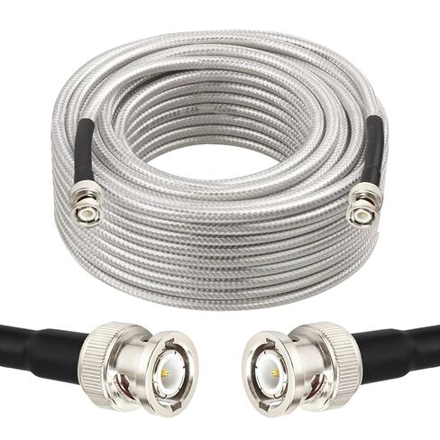 MOOKEERF RG8X BNC Male to BNC Male Cable 50FT, Ultra Low Loss BNC Cable 50 Ohm for for RF Radio, Network Analyzer, Modem, Oscilloscope, Signal Generator, Attenuator in Saudi Arabia