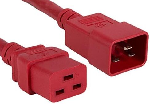 Cable Leader 2ft 12 AWG 20A 250V Heavy Duty Power Cord (IEC320 C20 to IEC320 C19), Red in Kuwait