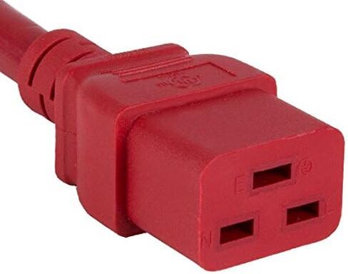 Cable Leader 2ft 12 AWG 20A 250V Heavy Duty Power Cord (IEC320 C20 to IEC320 C19), Red in Kuwait