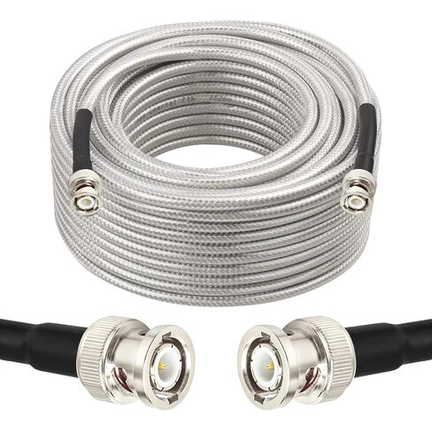 MOOKEERF RG8X BNC Male to BNC Male Cable 50FT, Ultra Low Loss BNC Cable 50 Ohm for for RF Radio, Network Analyzer, Modem, Oscilloscope, Signal Generator, Attenuator in Saudi Arabia