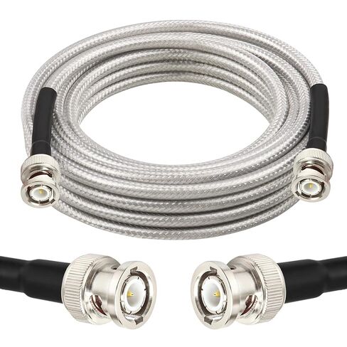 MOOKEERF RG8X BNC Male to BNC Male Cable 50FT, Ultra Low Loss BNC Cable 50 Ohm for for RF Radio, Network Analyzer, Modem, Oscilloscope, Signal Generator, Attenuator in Saudi Arabia