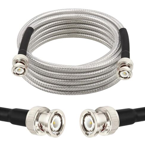 MOOKEERF RG8X BNC Male to BNC Male Cable 50FT, Ultra Low Loss BNC Cable 50 Ohm for for RF Radio, Network Analyzer, Modem, Oscilloscope, Signal Generator, Attenuator in Saudi Arabia