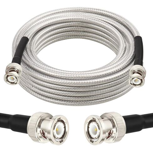 MOOKEERF RG8X BNC Male to BNC Male Cable 50FT, Ultra Low Loss BNC Cable 50 Ohm for for RF Radio, Network Analyzer, Modem, Oscilloscope, Signal Generator, Attenuator in Saudi Arabia