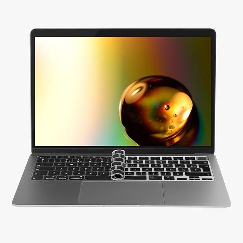 غطاء لوحة المفاتيح kwmobile متوافق مع Apple MacBook Air 15 M3 2024 A3114 - غطاء لوحة المفاتيح QWERTY الروسي - أسود in Kuwait