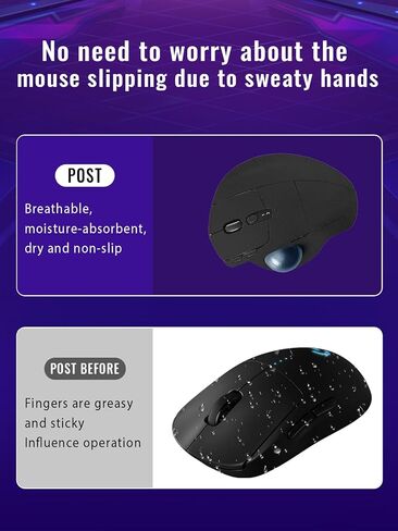 شريط قبضة مضاد للانزلاق للفأرة اللاسلكية Logitech Ergo M575S/M575، مجموعة ملصقات جلد الفأر رفيعة للغاية وممتصة للعرق، قبضة قابلة للغسل وإعادة الاستخدام وغير قابلة للانزلاق للتحكم في ألعاب الرياضات الإلكترونية، نسيج من جلد الغزال الأسود in Kuwait