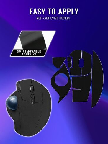 شريط قبضة مضاد للانزلاق للفأرة اللاسلكية Logitech Ergo M575S/M575، مجموعة ملصقات جلد الفأر رفيعة للغاية وممتصة للعرق، قبضة قابلة للغسل وإعادة الاستخدام وغير قابلة للانزلاق للتحكم في ألعاب الرياضات الإلكترونية، نسيج من جلد الغزال الأسود in Kuwait