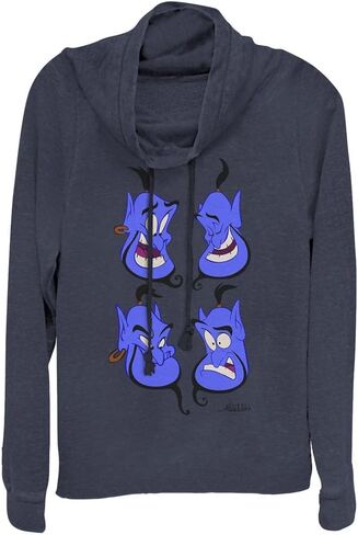 Disney Princesses Genie Faces Women's Cowl Neck Long Sleeve Knit Top in Saudi Arabia