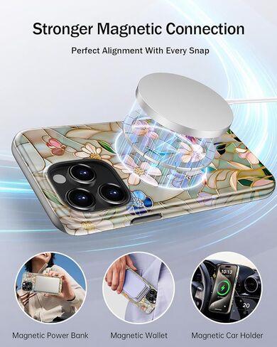 حافظة لهاتف iPhone 14 Pro Max لطيفة، غلاف زجاجي ملون فسيفساء عتيق، متوافق مع Magsafe، غطاء هاتف سيليكون نحيف واقٍ عصري وفريد ​​من نوعه من نوعه من نوعه غربي للنساء والفتيات in Kuwait