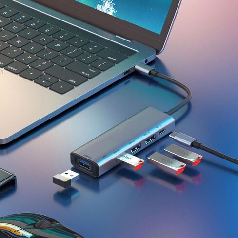 USB C Hub 5-in-1 Adapter Type-C PD Charger Compatible with Samsung Galaxy Tab S10 FE 10.9"/Tab S10 FE Plus 13.1", Port Splitter in Kuwait