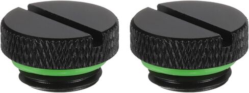 Generic 2pcs Water Stop Plug Fitting G1/4" Thread Pc Water Cooling Slot Plugs Fitting Copper Stop End Cap for Computer Cooling System, Dark Green in Kuwait