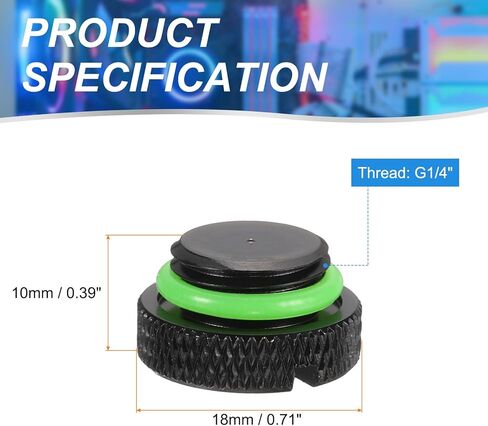 Generic 2pcs Water Stop Plug Fitting G1/4" Thread Pc Water Cooling Slot Plugs Fitting Copper Stop End Cap for Computer Cooling System, Dark Green in Kuwait