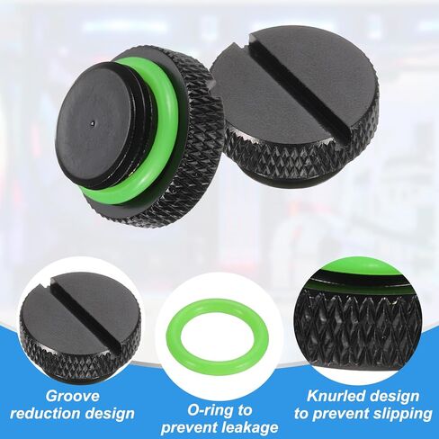 Generic 2pcs Water Stop Plug Fitting G1/4" Thread Pc Water Cooling Slot Plugs Fitting Copper Stop End Cap for Computer Cooling System, Dark Green in Kuwait