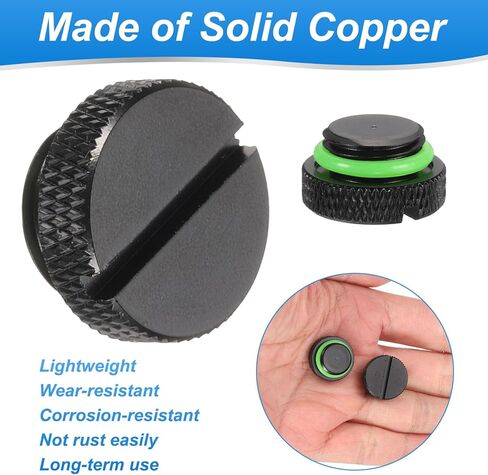 Generic 2pcs Water Stop Plug Fitting G1/4" Thread Pc Water Cooling Slot Plugs Fitting Copper Stop End Cap for Computer Cooling System, Dark Green in Kuwait