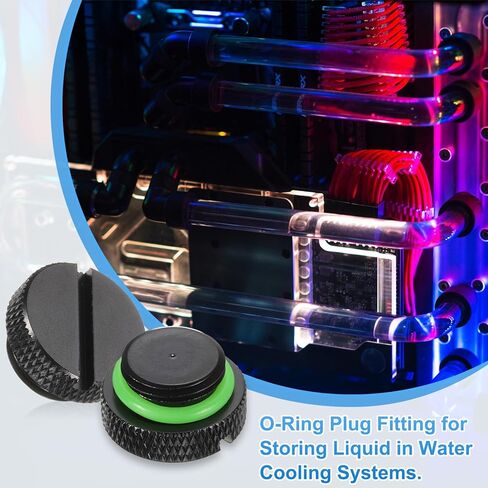 Generic 2pcs Water Stop Plug Fitting G1/4" Thread Pc Water Cooling Slot Plugs Fitting Copper Stop End Cap for Computer Cooling System, Dark Green in Kuwait