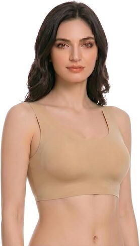 Seamless Nude Bra Tank Top for Women, Sleeveless Camisole Comfortable Soft Bras in Saudi Arabia