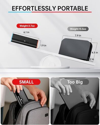 قاعدة سويتش 2، محطة إرساء تلفزيون 4K@60 هرتز مع شاحن سريع 60 وات وكابل HDMI، منفذ جيجابت إيثرنت (1000 ميجابت في الثانية)، قاعدة بديلة محمولة للمحول 2 فقط، حزمة ملحقات لنينتندو سويتش 2 in Kuwait